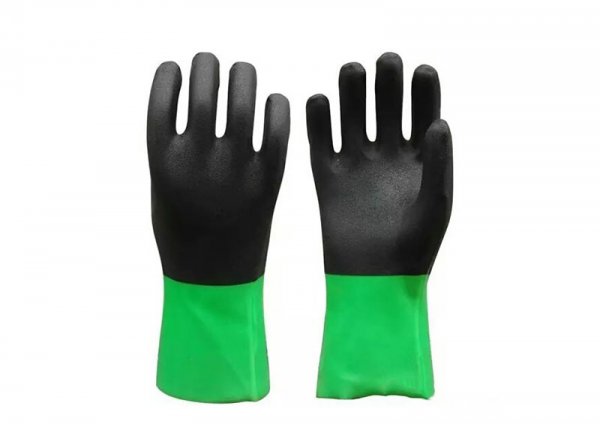 pvc double color glove