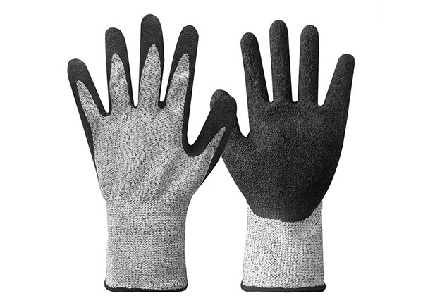 Anti cut Level 5 latex coated glove