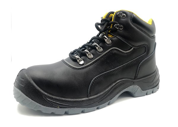 High Quality industry workmans genuine leather safety shoes with PU injection outsole