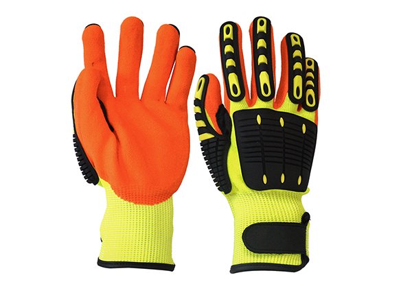 TPR Protection Impact Resistant Oilfield Use Nitirile Coated Safety Work Gloves