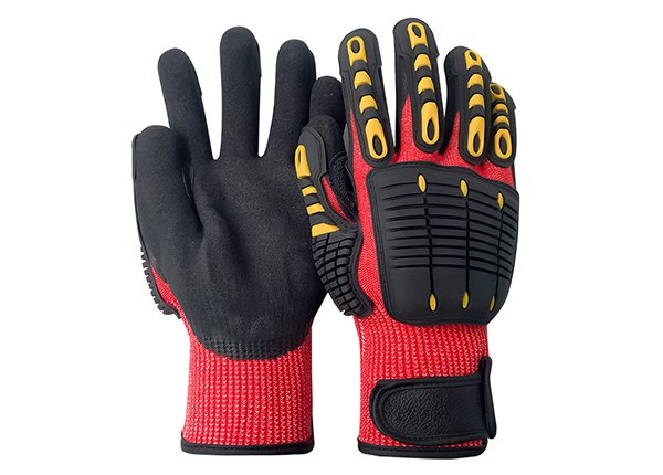 Red anti - impact anti - cut endurance learning safety work gloves