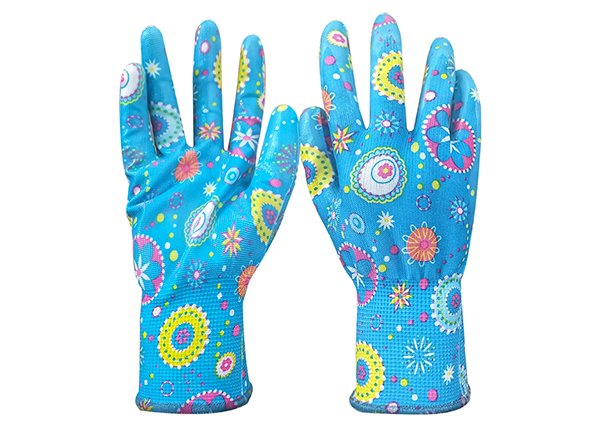 13 gauge flower liner with nitrile coated gloves