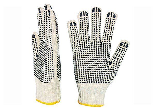 pvc double side dotted glove