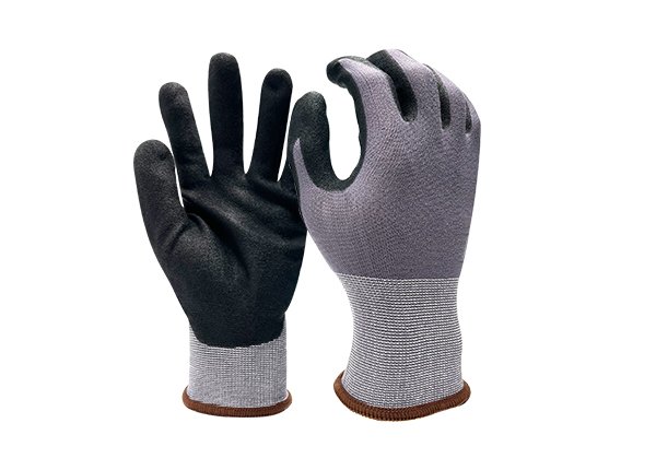 15 gauge nylon/spandex nitrile sandy coated gloves