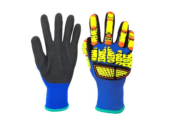 13 gauge impact resistant gloves more flexible with new design of TPR