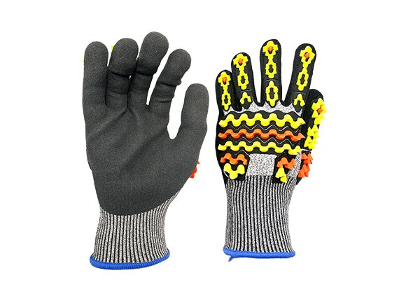 13 gauge cut and impact resistant gloves more flexible with new design of TPR