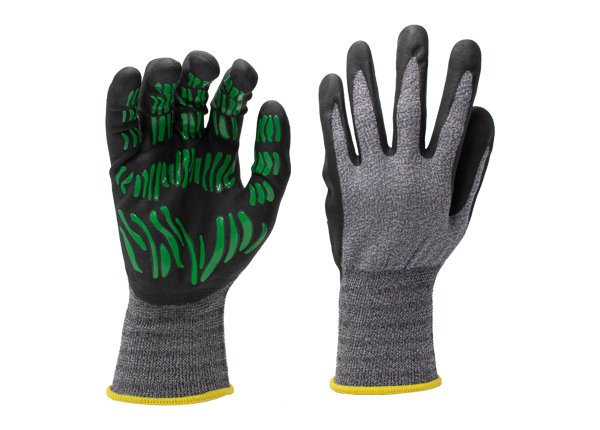 15 gauge Foam Nitrile palm coating gloves with PVC bar pattern