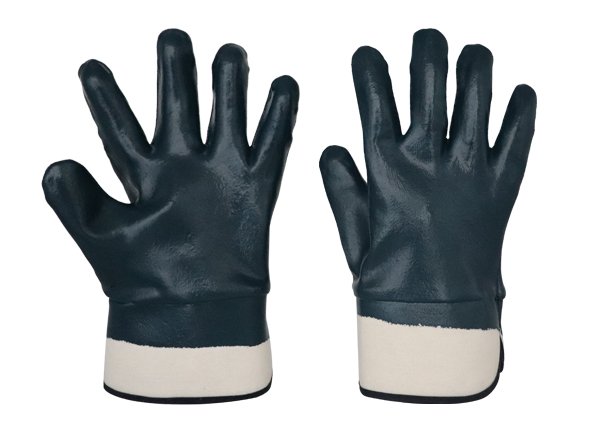 Full Nitrile coating gloves with safety cuff