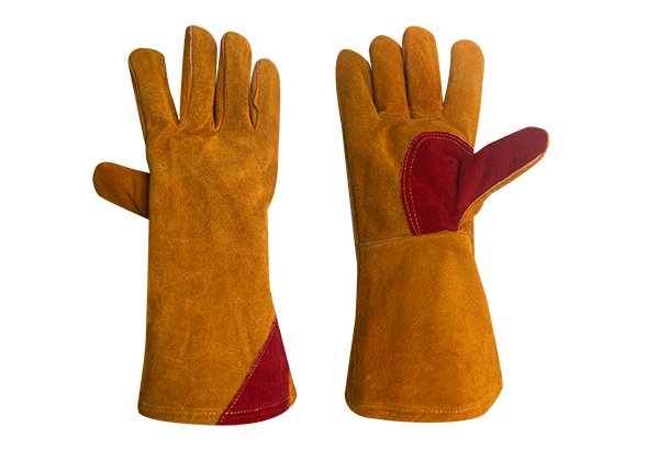 Extended heat-resistant welding safety gloves
