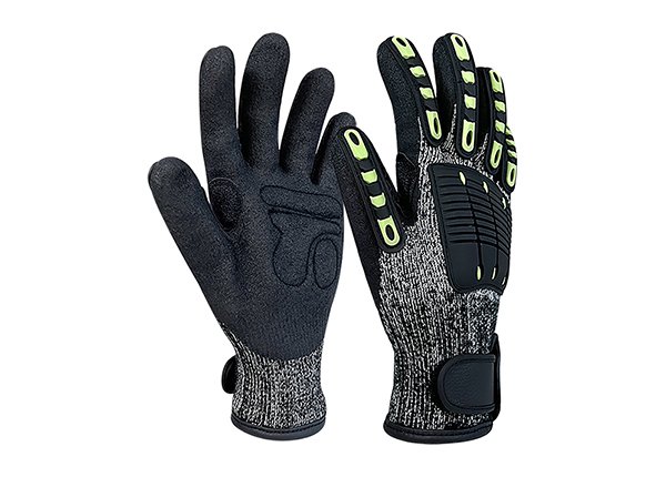 Winter Fleece liner TPR Anti Seismic Sandy Nitrile palm coated gloves
