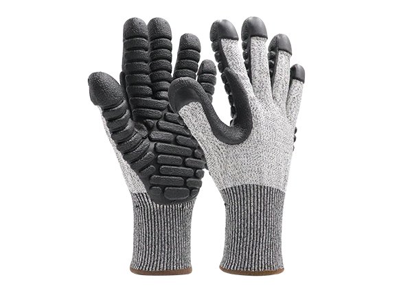 TPE shock absorption and cut resistant gloves