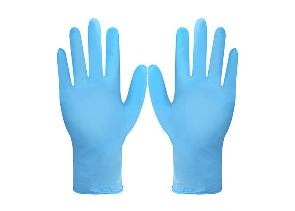 Blue disposable nitrile gloves